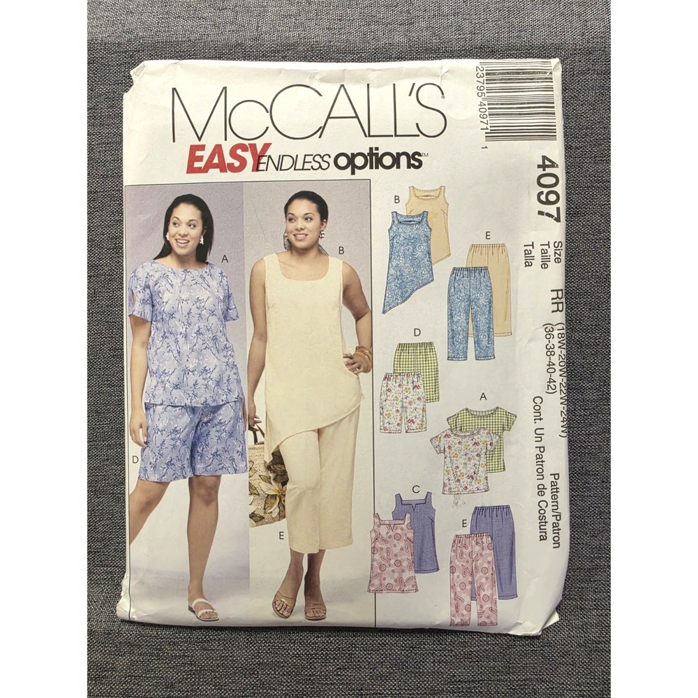 McCalls  Easy Endless Options #4097 Women's Top Tunic Shorts  Capri pants